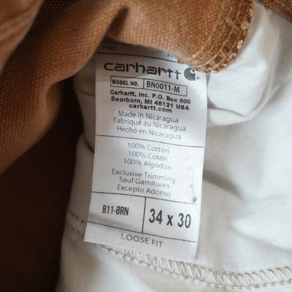 Vintage Carhartt Carpenter Pants 34x30 Mens Brown Loose Fit Duck Canvas Workwear